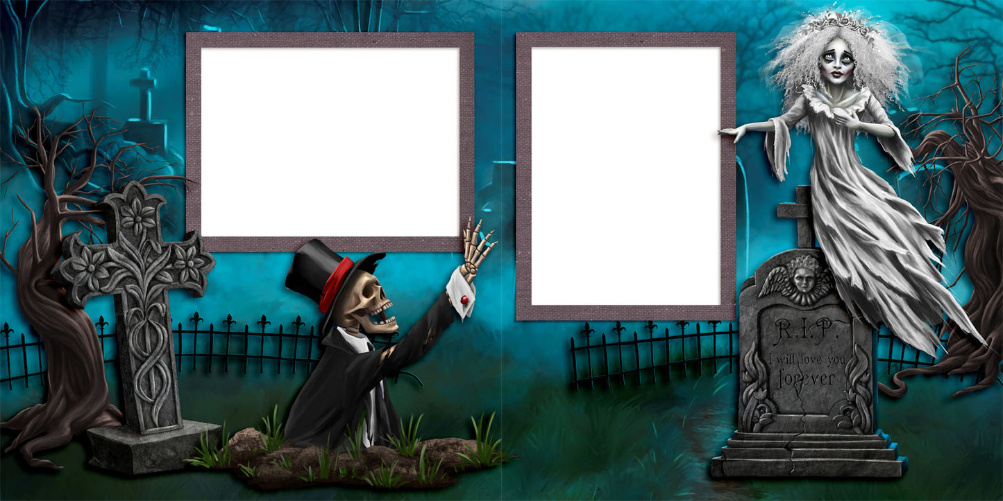 Graveyard Romance - EZ Digital Scrapbook Pages - INSTANT DOWNLOAD