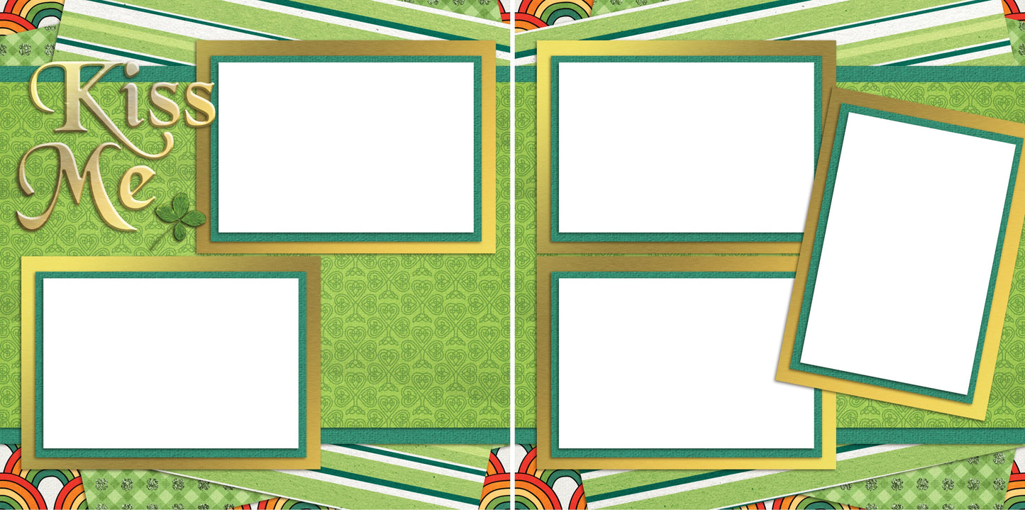 Kiss Me - Digital Scrapbook Pages - INSTANT DOWNLOAD - EZscrapbooks Scrapbook Layouts St Patrick's Day