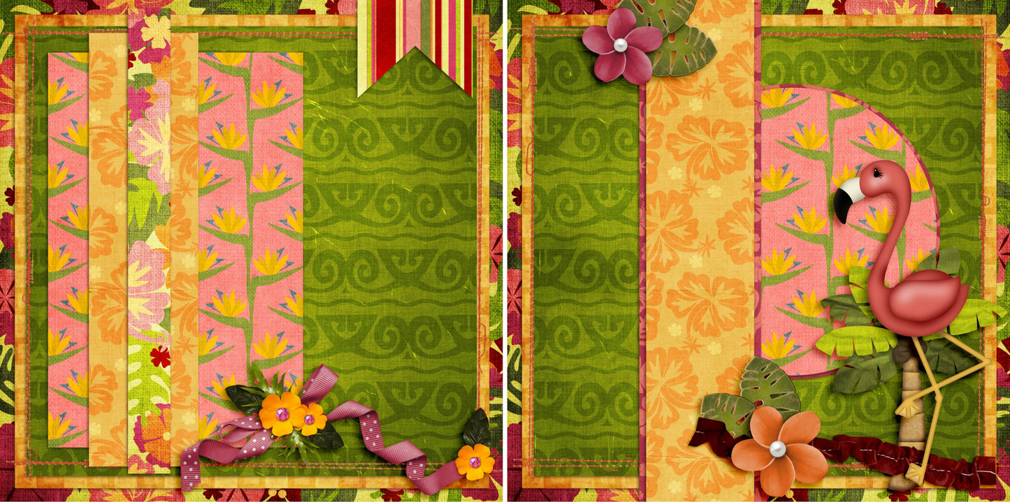 Tropical NPM - 3201 - EZscrapbooks Scrapbook Layouts Beach - Tropical