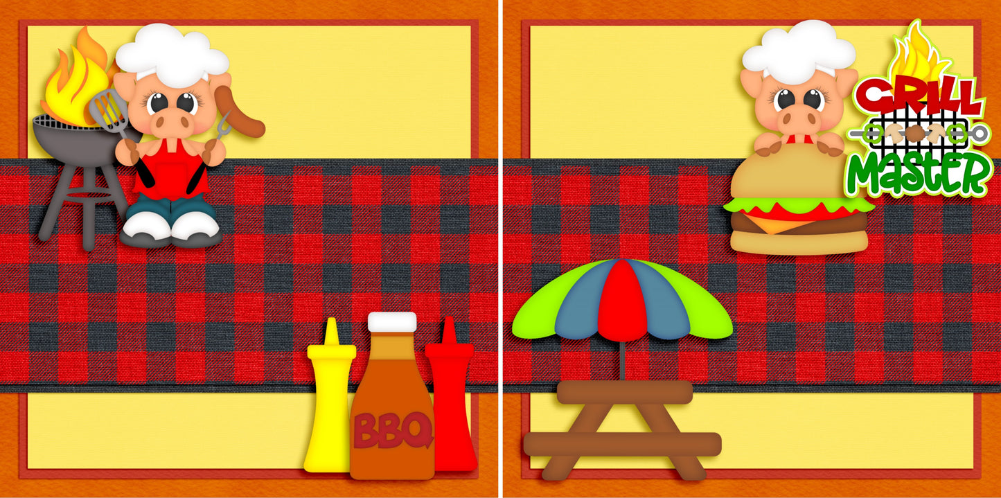 Grill Master NPM - 3395 - EZscrapbooks Scrapbook Layouts Foods, Summer