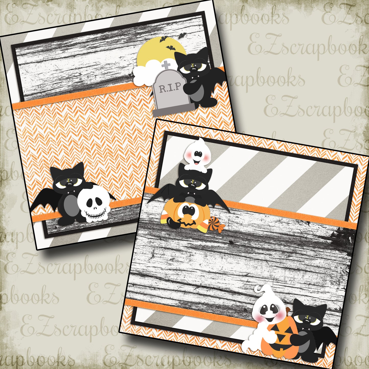 Batty NPM - 2457 - EZscrapbooks Scrapbook Layouts Halloween