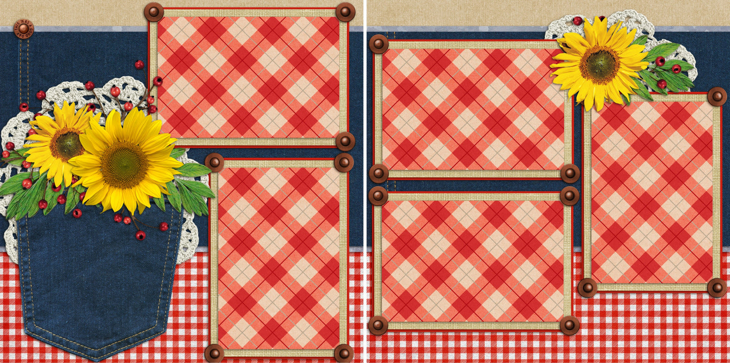 Pocket Full of Sunshine - 118 - EZscrapbooks Scrapbook Layouts Farm - Garden, Summer