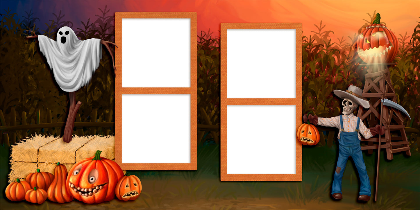 Creepy Cornfield - EZ Digital Scrapbook Pages - INSTANT DOWNLOAD