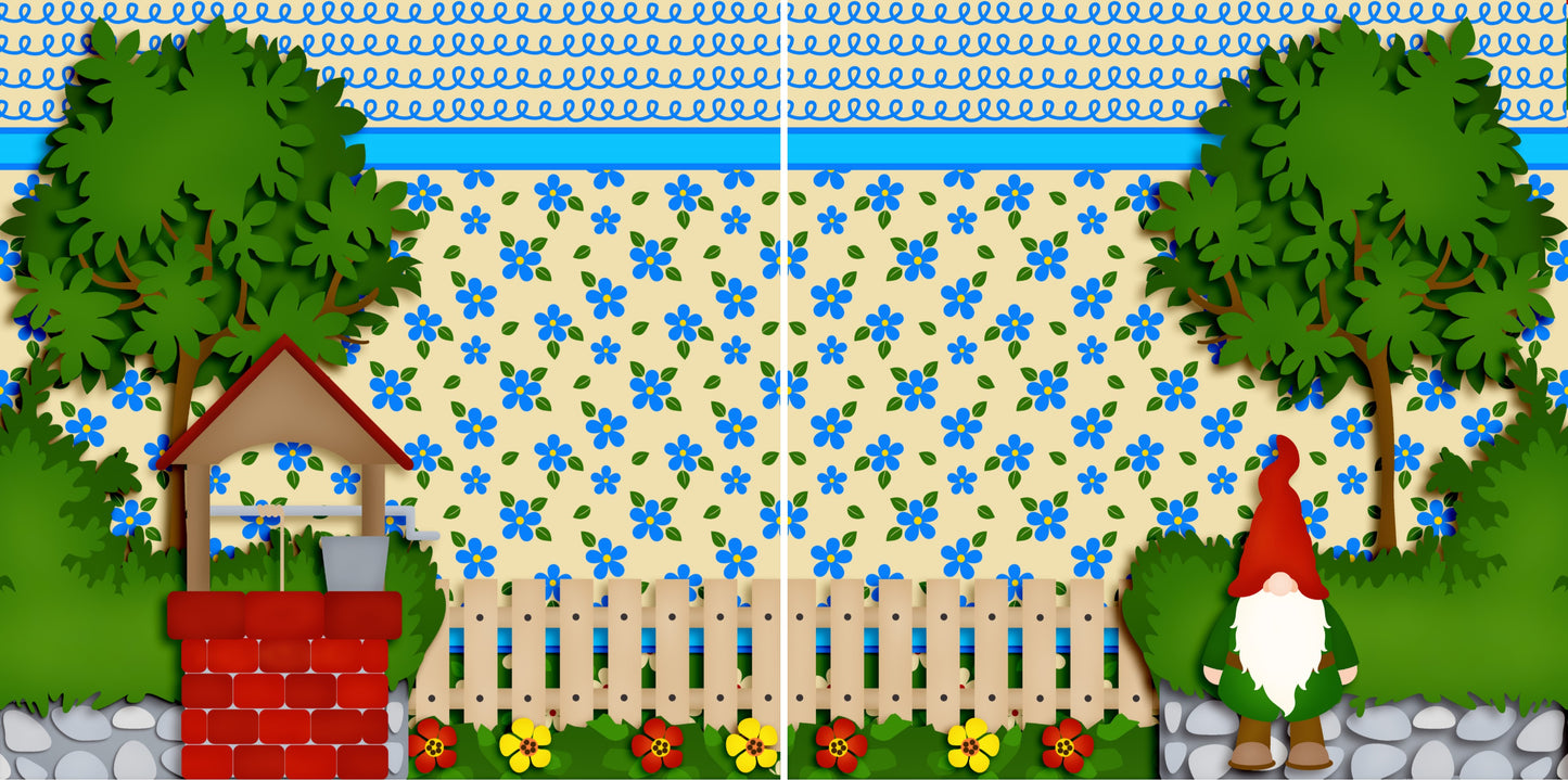 Garden Gnome NPM - 2703 - EZscrapbooks Scrapbook Layouts Farm - Garden, Spring - Easter