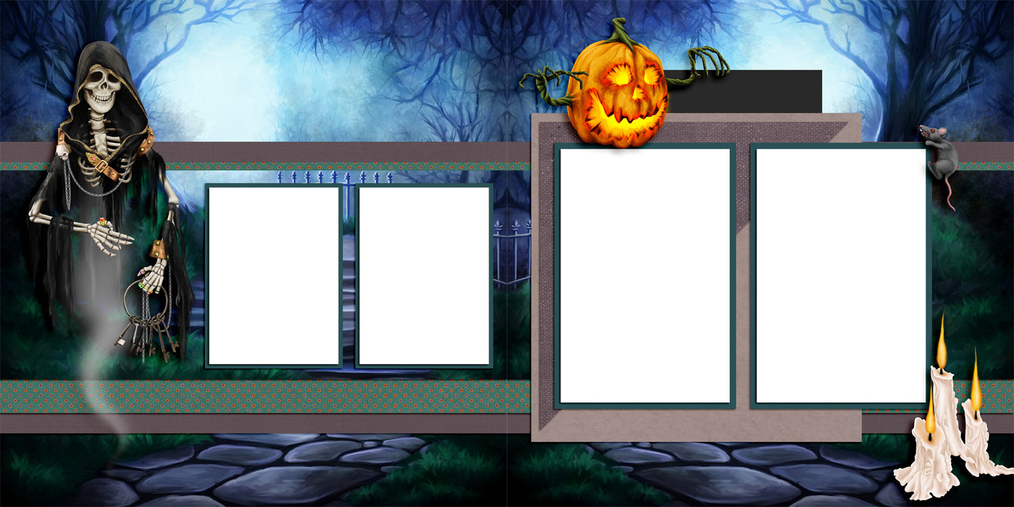Halloween Haunts - EZ Digital Scrapbook Pages - INSTANT DOWNLOAD