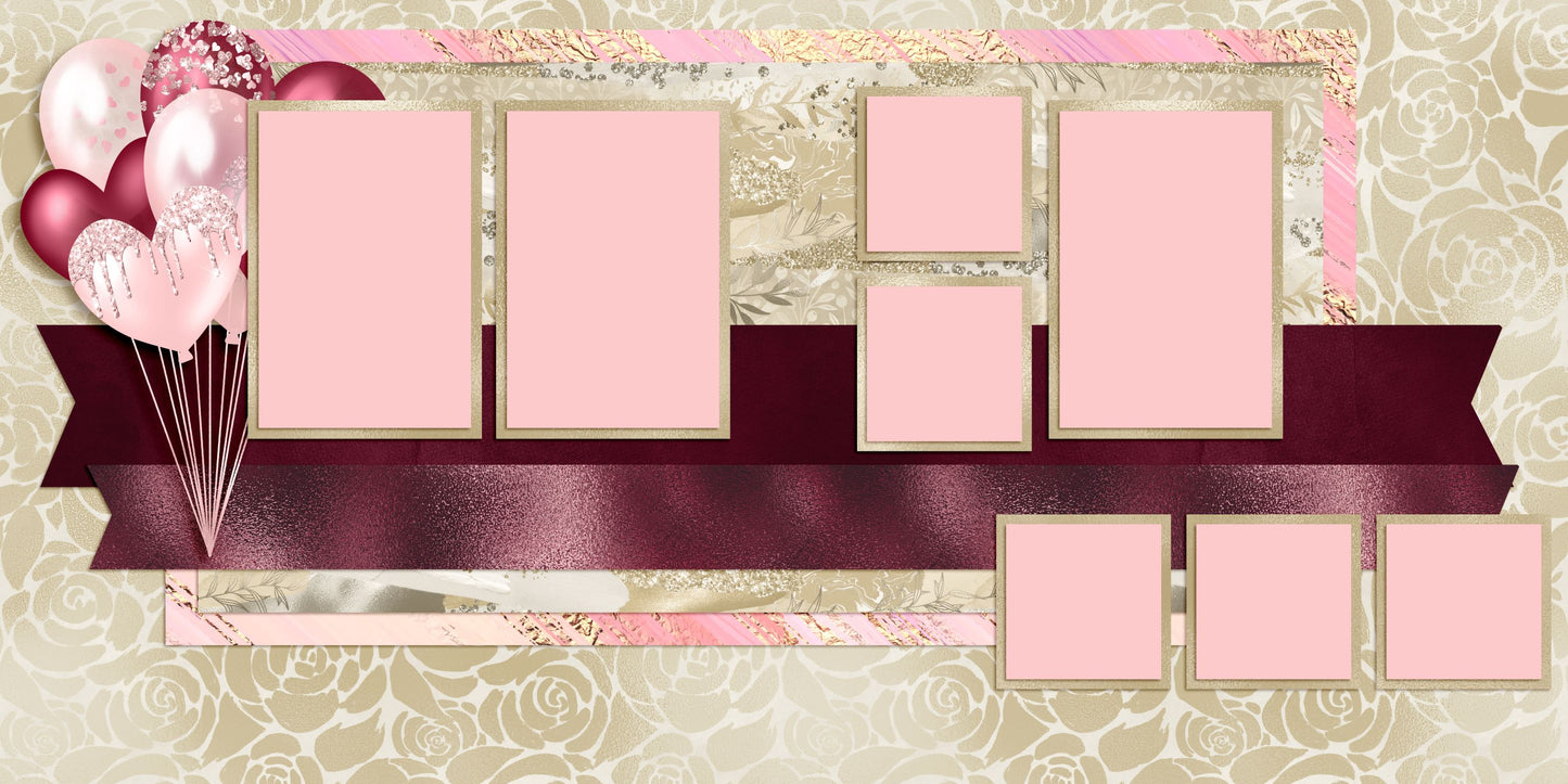 Glitter Valentine Balloons - 6452