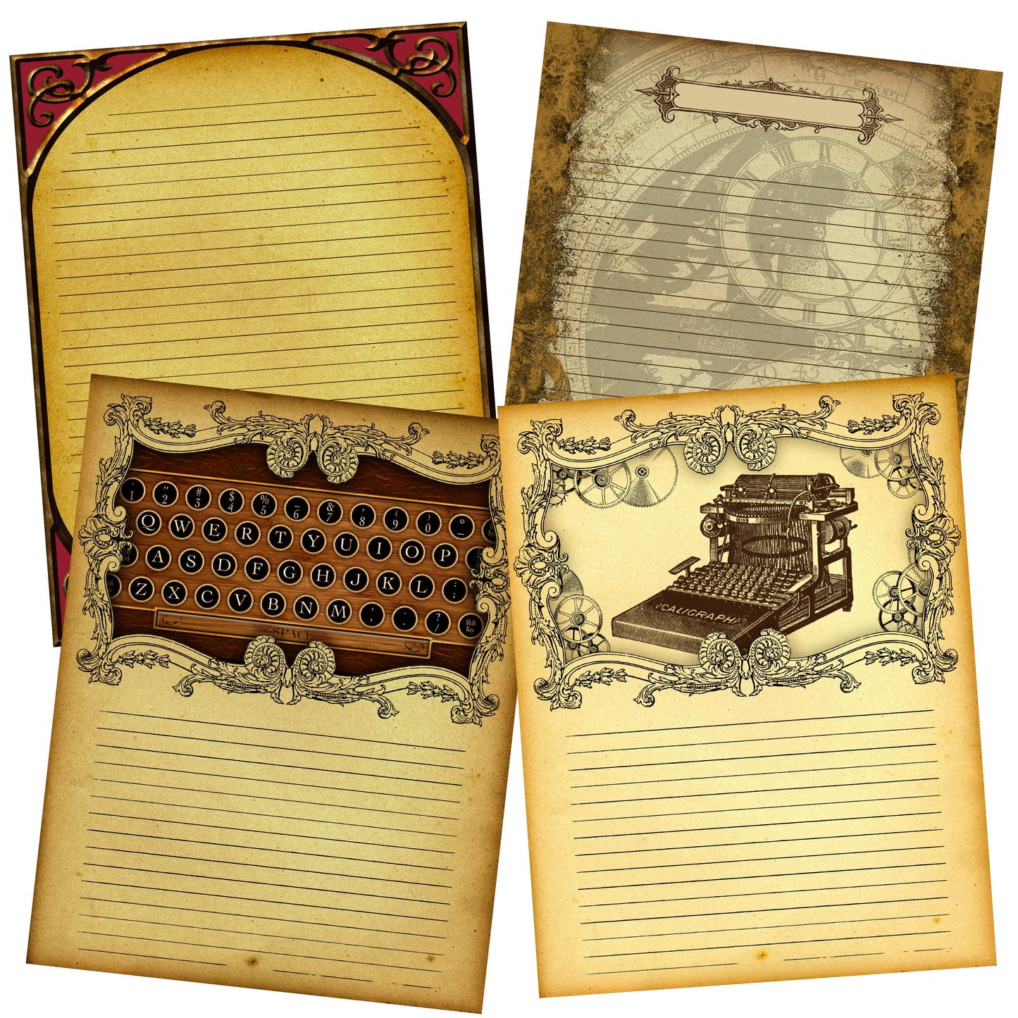 Steampunk Notebook Journal Paper Pack - 7069 - EZscrapbooks Scrapbook Layouts Journals