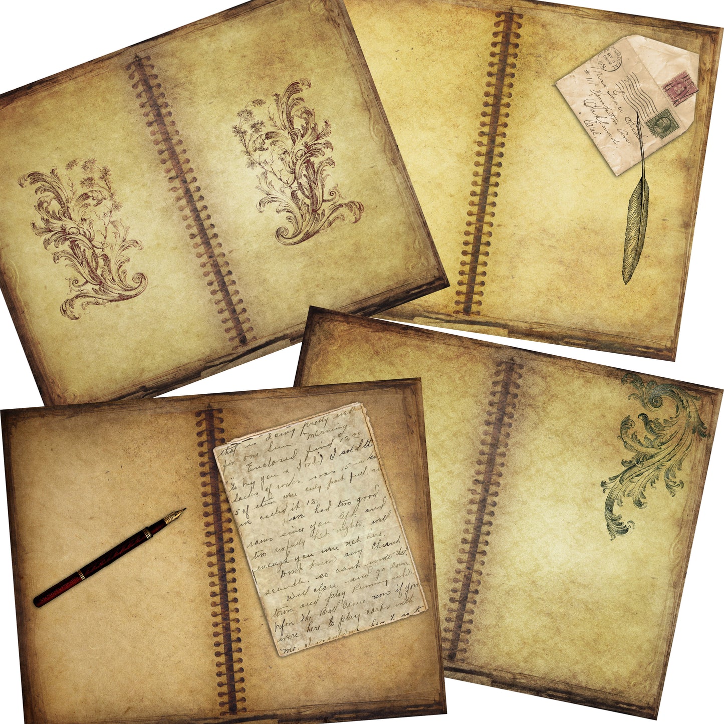 Tattered Notebook Journal Paper Pack - 7052 - EZscrapbooks Scrapbook Layouts Journals