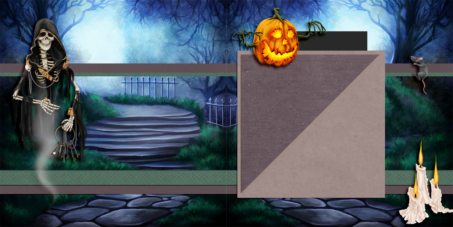 Halloween Haunts EZ Background Pages - Digital Bundle - 10 Digital Scrapbook Pages - INSTANT DOWNLOAD