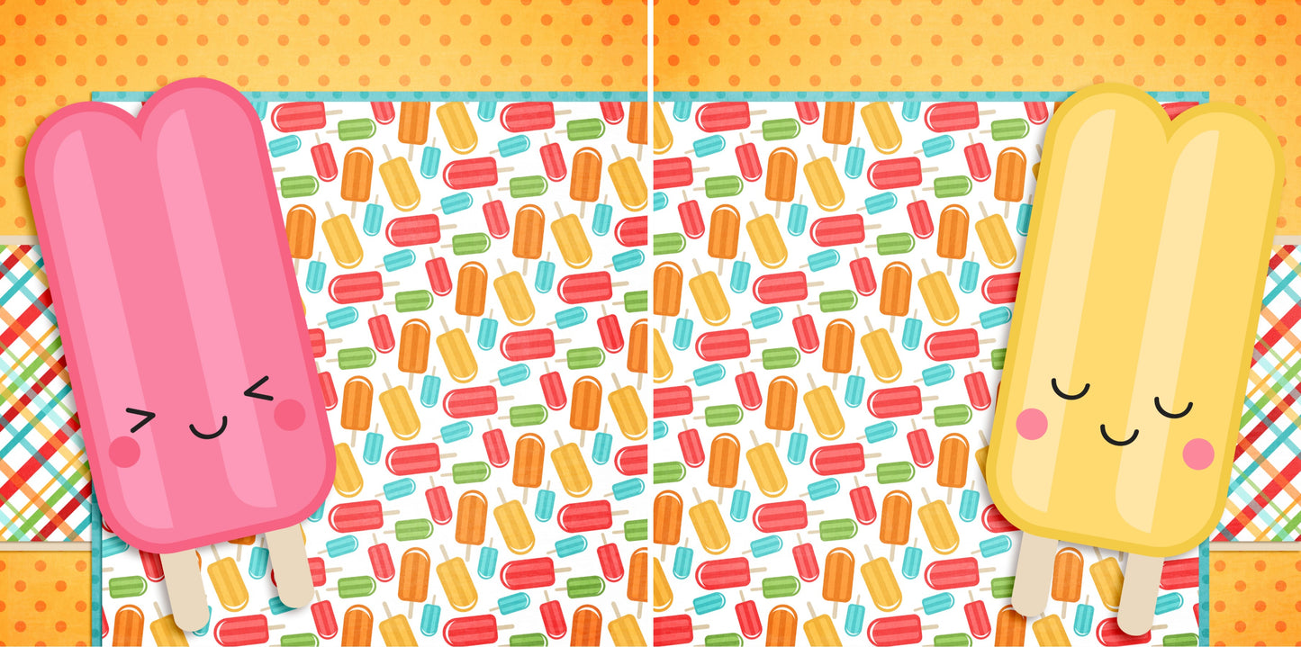 Popsicles NPM - 3221 - EZscrapbooks Scrapbook Layouts Summer
