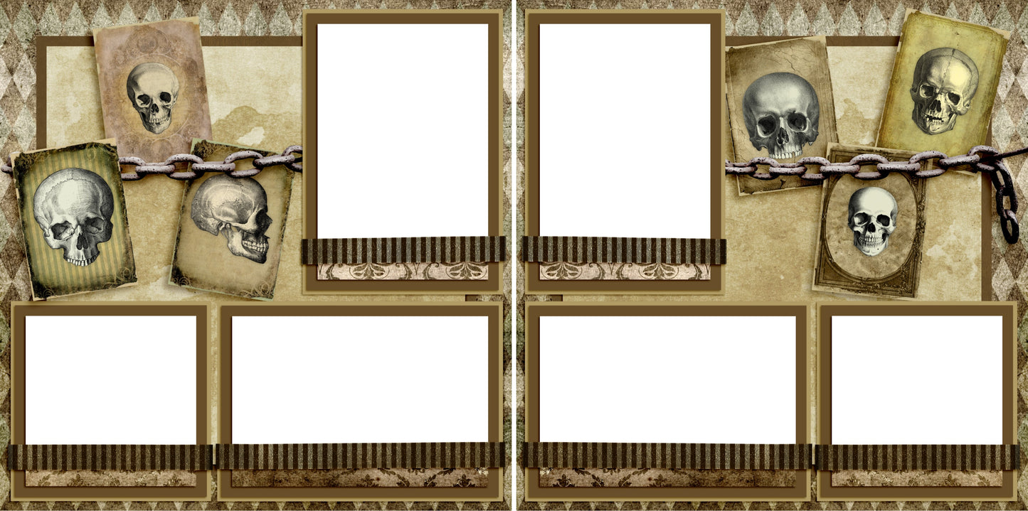 Skulls N Chains - Halloween - Digital Scrapbook Pages - INSTANT DOWNLOAD - EZscrapbooks Scrapbook Layouts Halloween