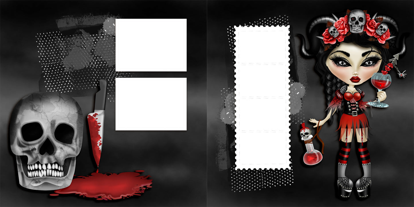 Vampira - EZ Digital Scrapbook Pages - INSTANT DOWNLOAD