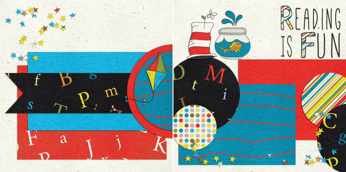 Reading is fun NPM - 4983 - EZscrapbooks Scrapbook Layouts back to school, School