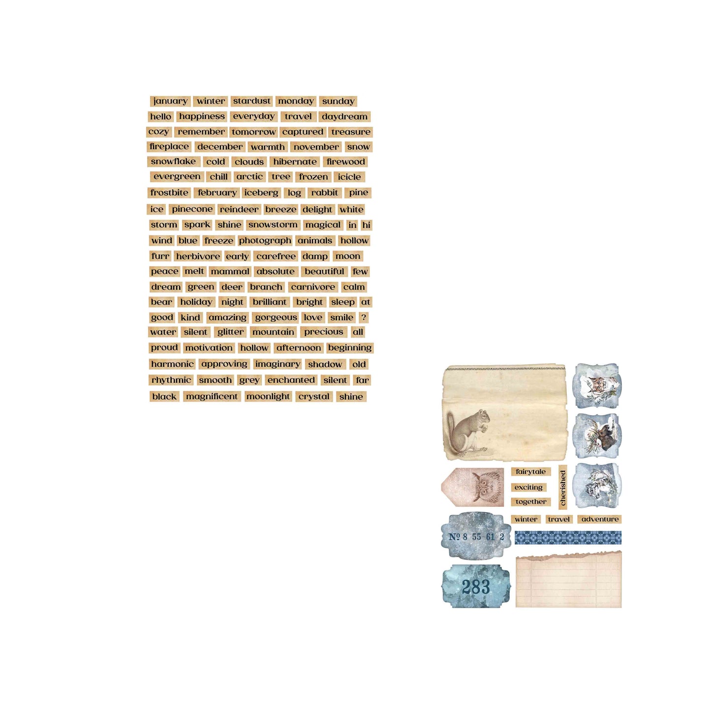 Winter Animals Embellishment Pack - 7628