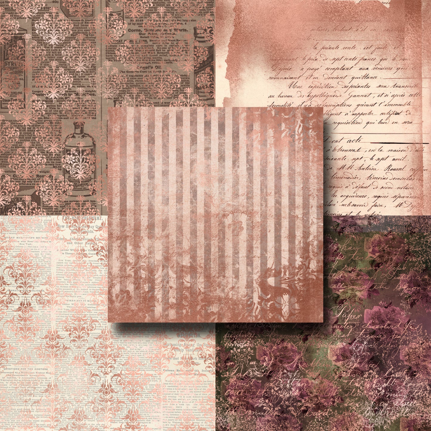 Rose Gold Ephemera 1 - Paper Pack - 8166