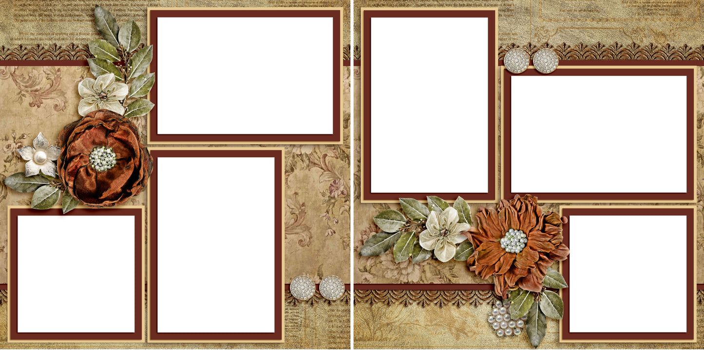 Love Letters 3 - Digital Scrapbook Pages - INSTANT DOWNLOAD - EZscrapbooks Scrapbook Layouts Heritage