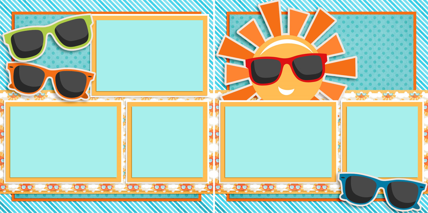 Sunglasses - 3222 - EZscrapbooks Scrapbook Layouts Summer, Swimming - Pool
