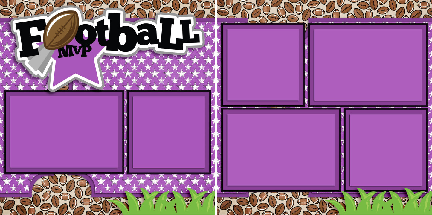 Football MVP Purple- 3256 - EZscrapbooks Scrapbook Layouts football, Sports