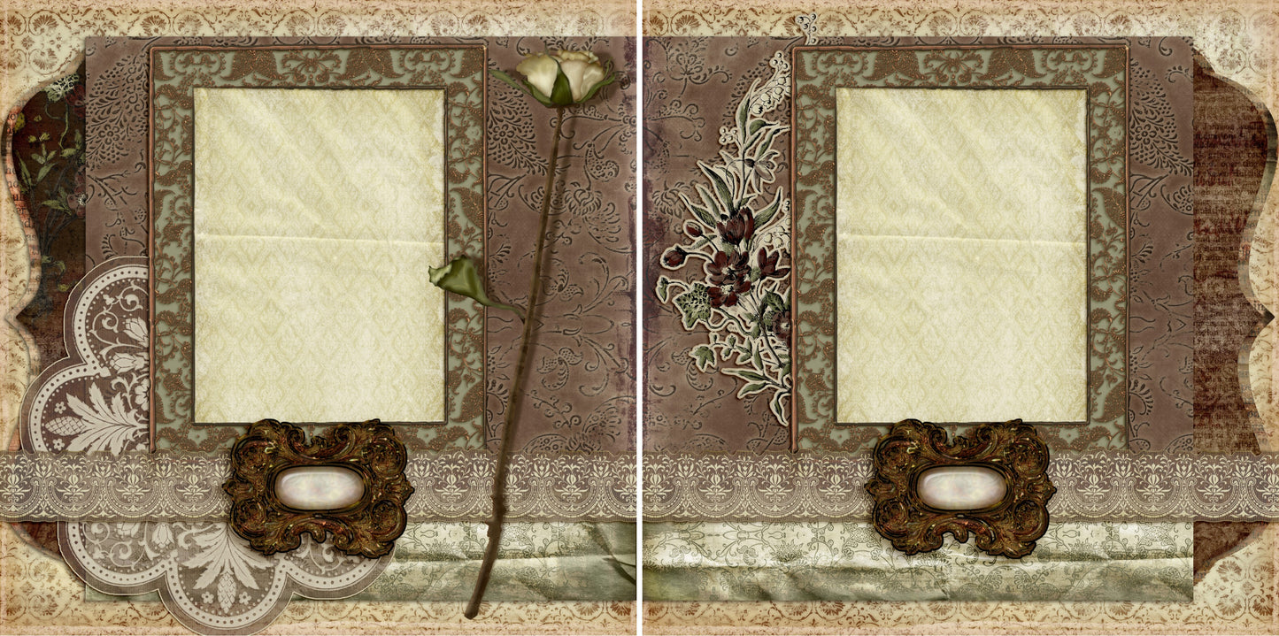 Vintage - 3342 - EZscrapbooks Scrapbook Layouts Girls, Heritage, Other