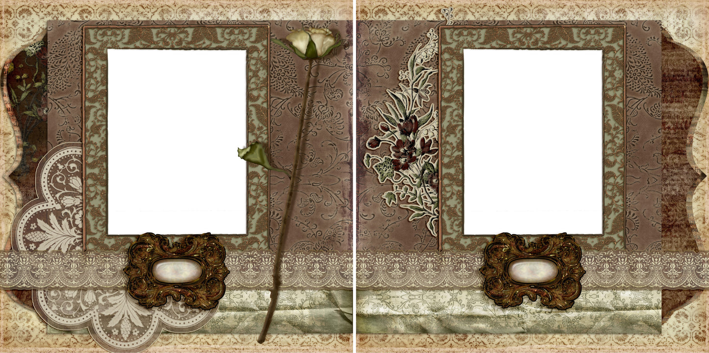 Vintage - Digital Scrapbook Pages - INSTANT DOWNLOAD - EZscrapbooks Scrapbook Layouts Girls, Heritage, Other