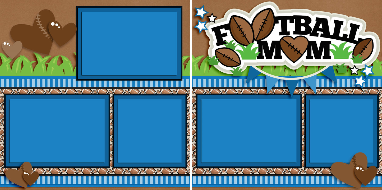 Football Mom Blue - 3262 - EZscrapbooks Scrapbook Layouts football, Sports