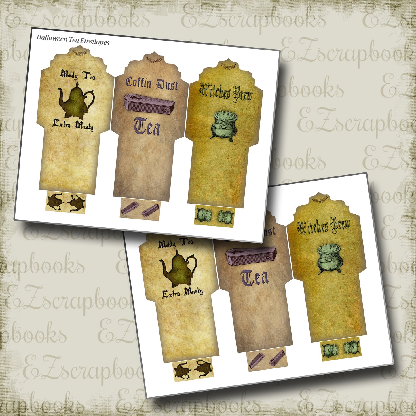 Halloween Tea Envelopes - 7224 - EZscrapbooks Scrapbook Layouts Halloween, Tea Envelopes