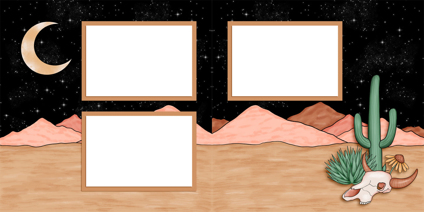 Southwestern Night - EZ Digital Scrapbook Pages - INSTANT DOWNLOAD