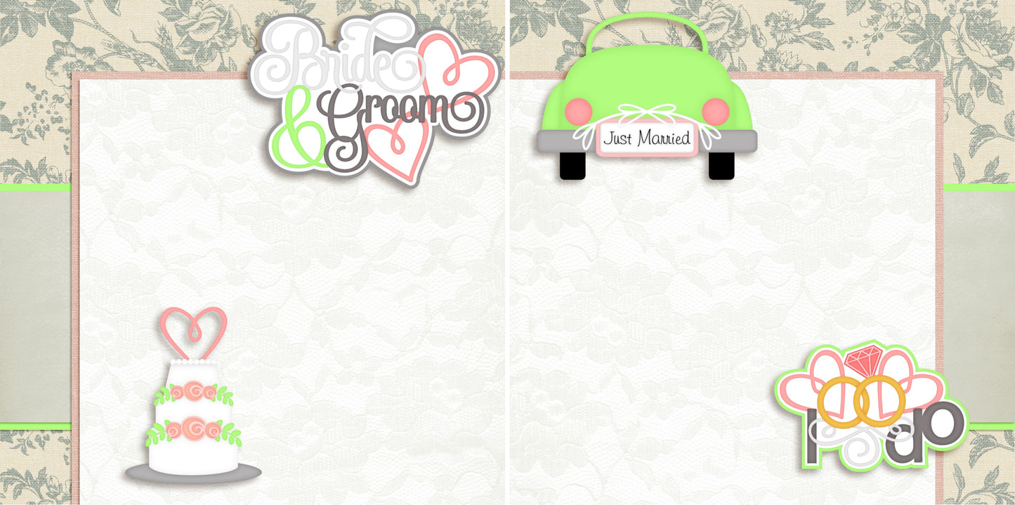 Just Married NPM - 3399 - EZscrapbooks Scrapbook Layouts Wedding