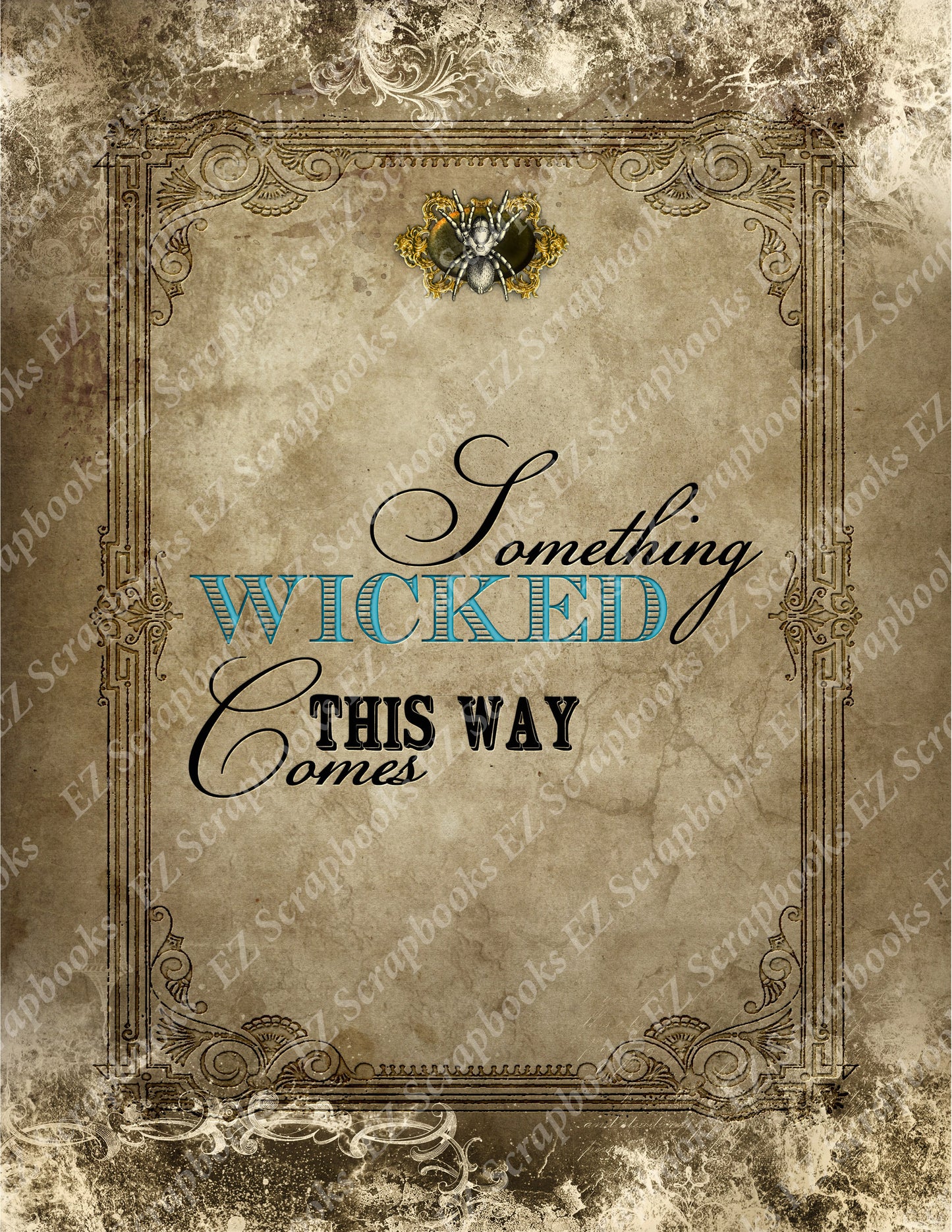 Halloween Quote Poster 2- 9064 - EZscrapbooks Scrapbook Layouts Halloween