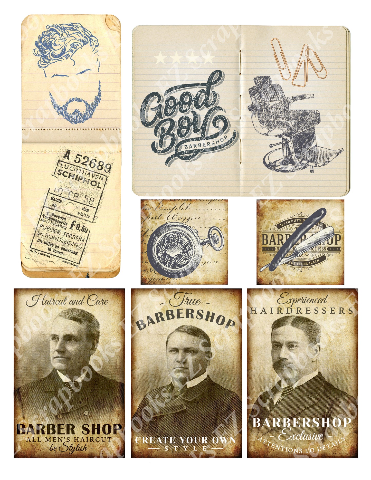 The Barber Embellishments 2 - 9420 - EZscrapbooks Scrapbook Layouts