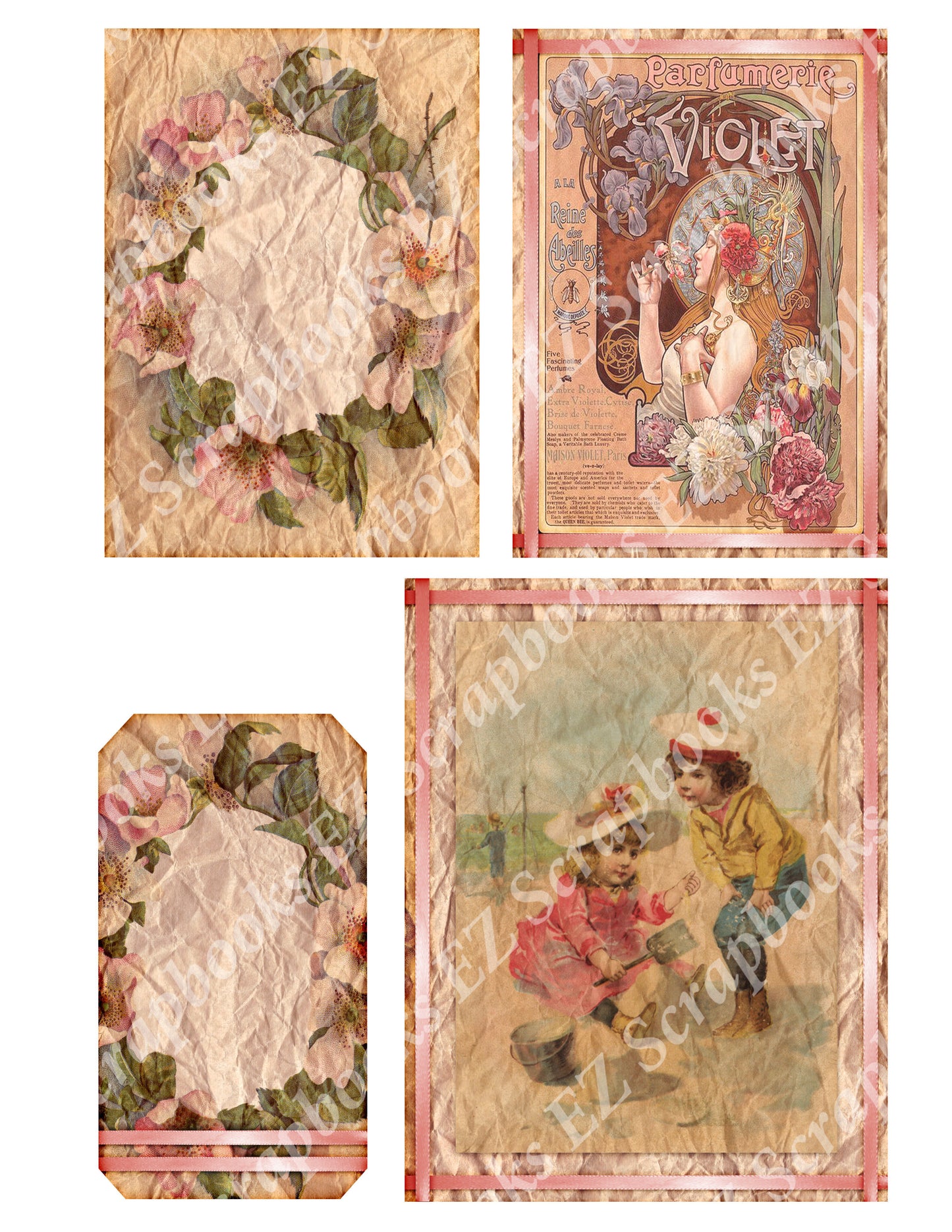 Pink Flowers Embellishments 2 - 9456