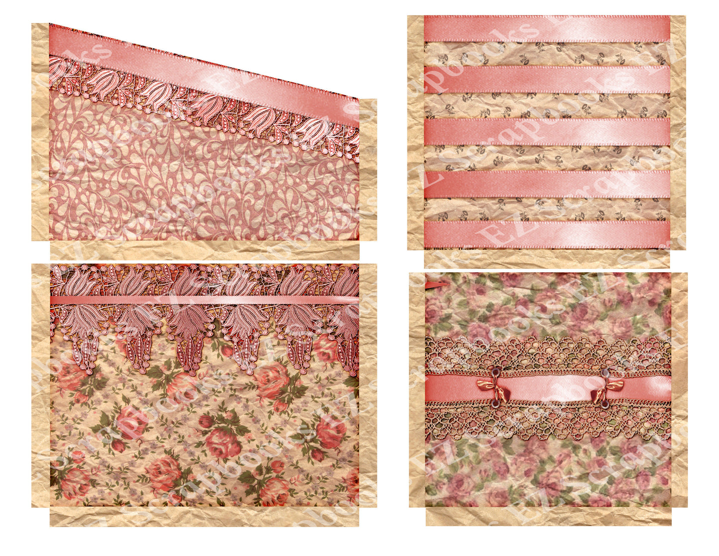 Pink Flowers Pockets 2 - 9458