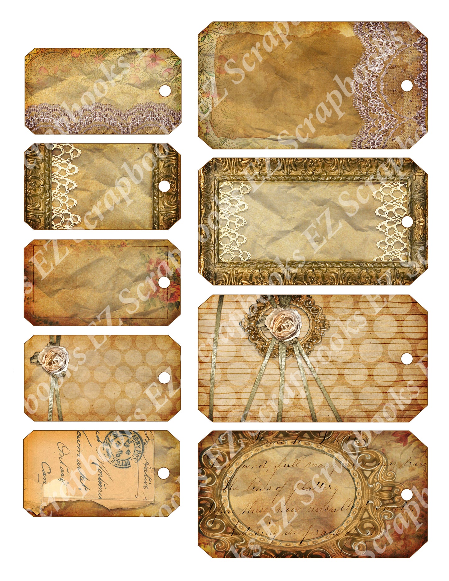 Junk Journal Tags - 9461