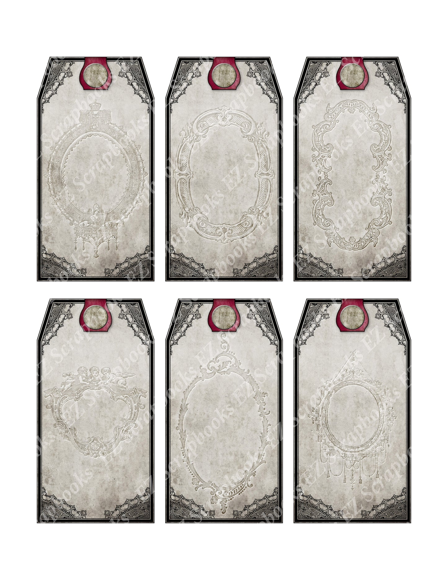 Gothic Lace Tags - 9474 - EZscrapbooks Scrapbook Layouts tags