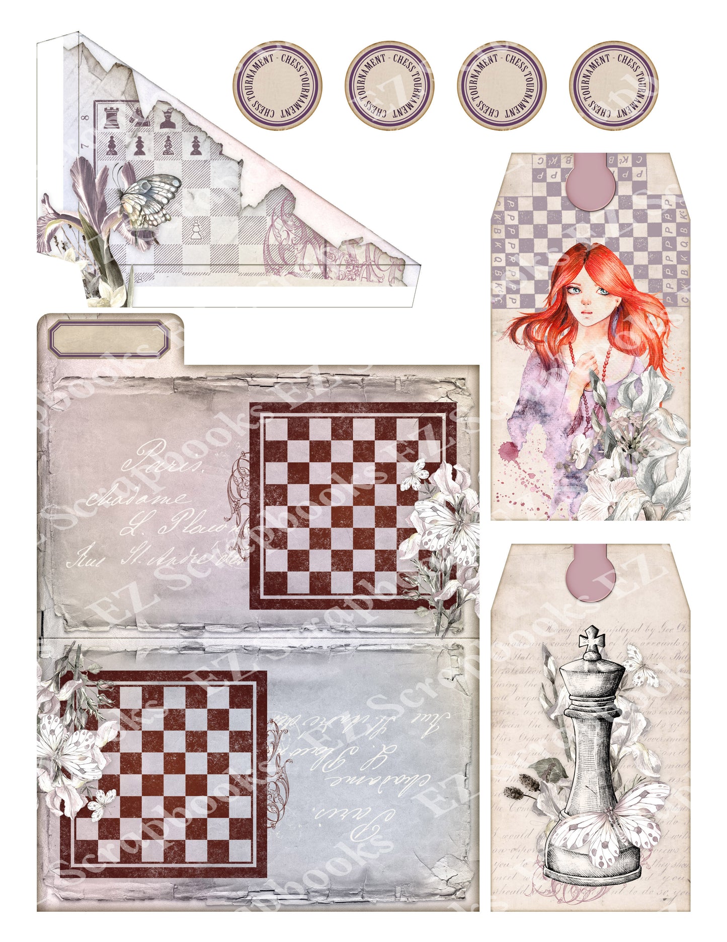 Queens Chess Embellishments 1 - 9494 - EZscrapbooks Scrapbook Layouts