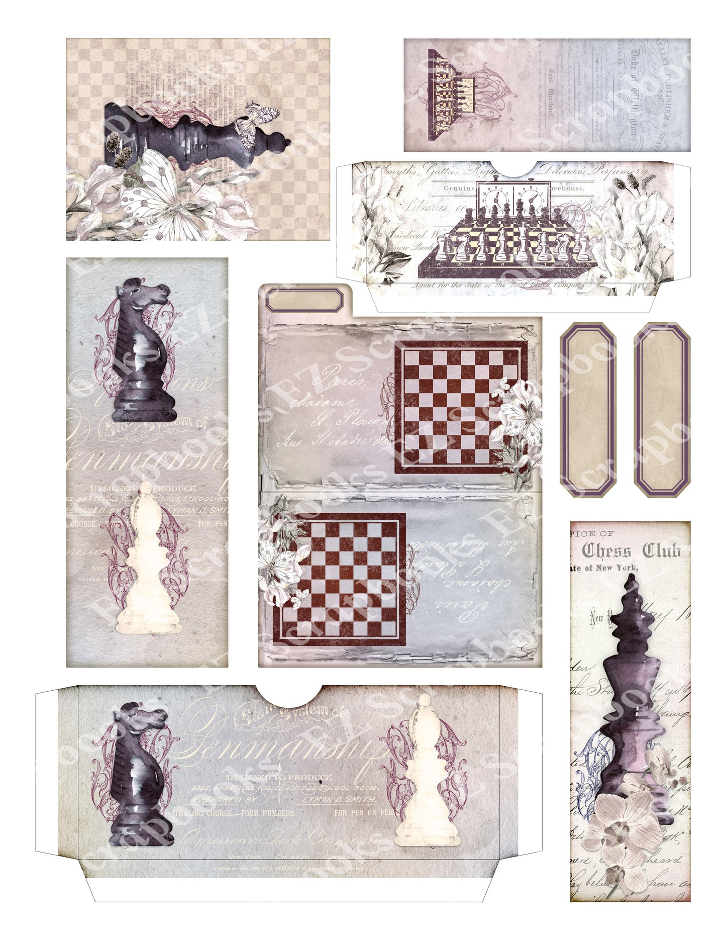 Queens Chess Embellishments 5 - 9498 - EZscrapbooks Scrapbook Layouts