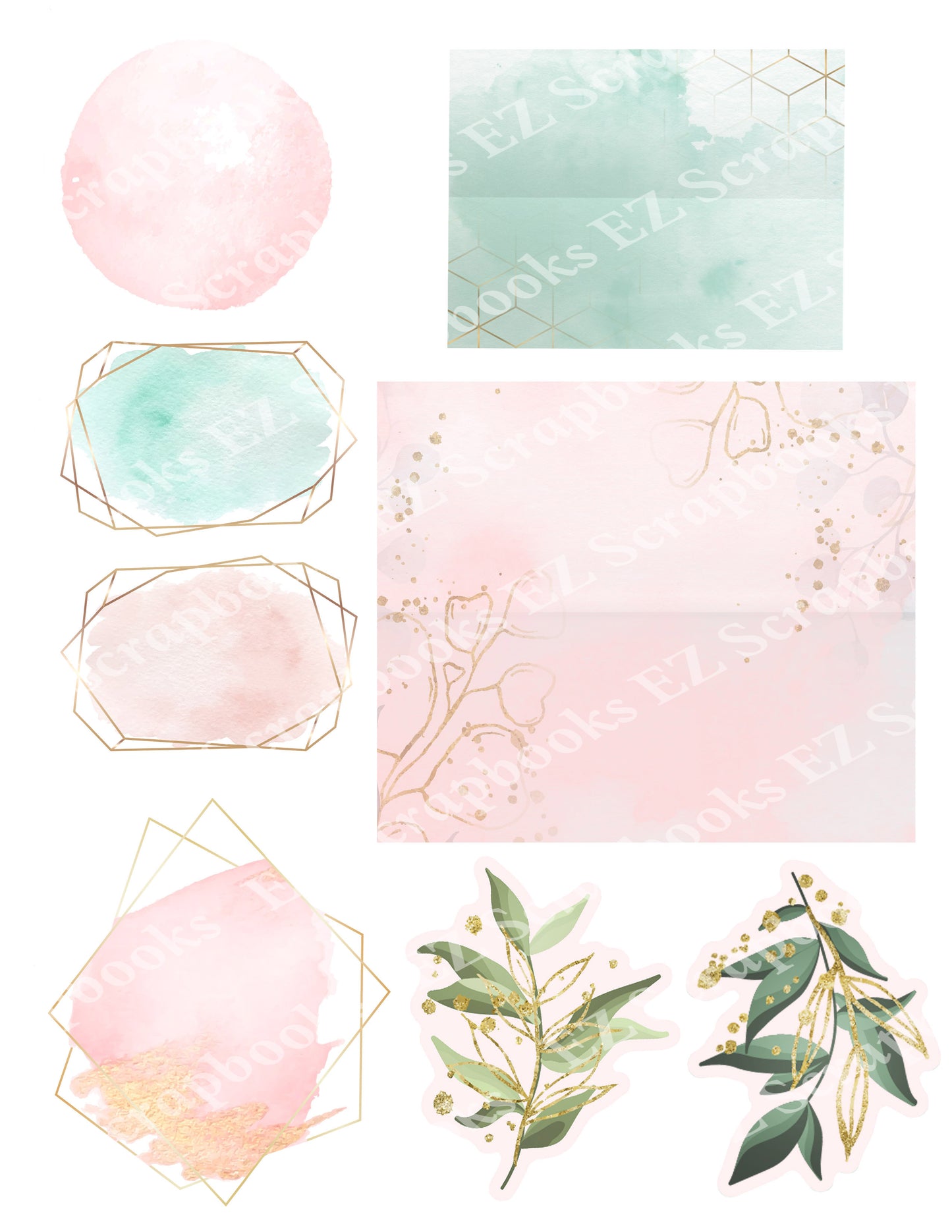 Greenery Gratitude Embellishments 2 - 9527 - EZscrapbooks Scrapbook Layouts