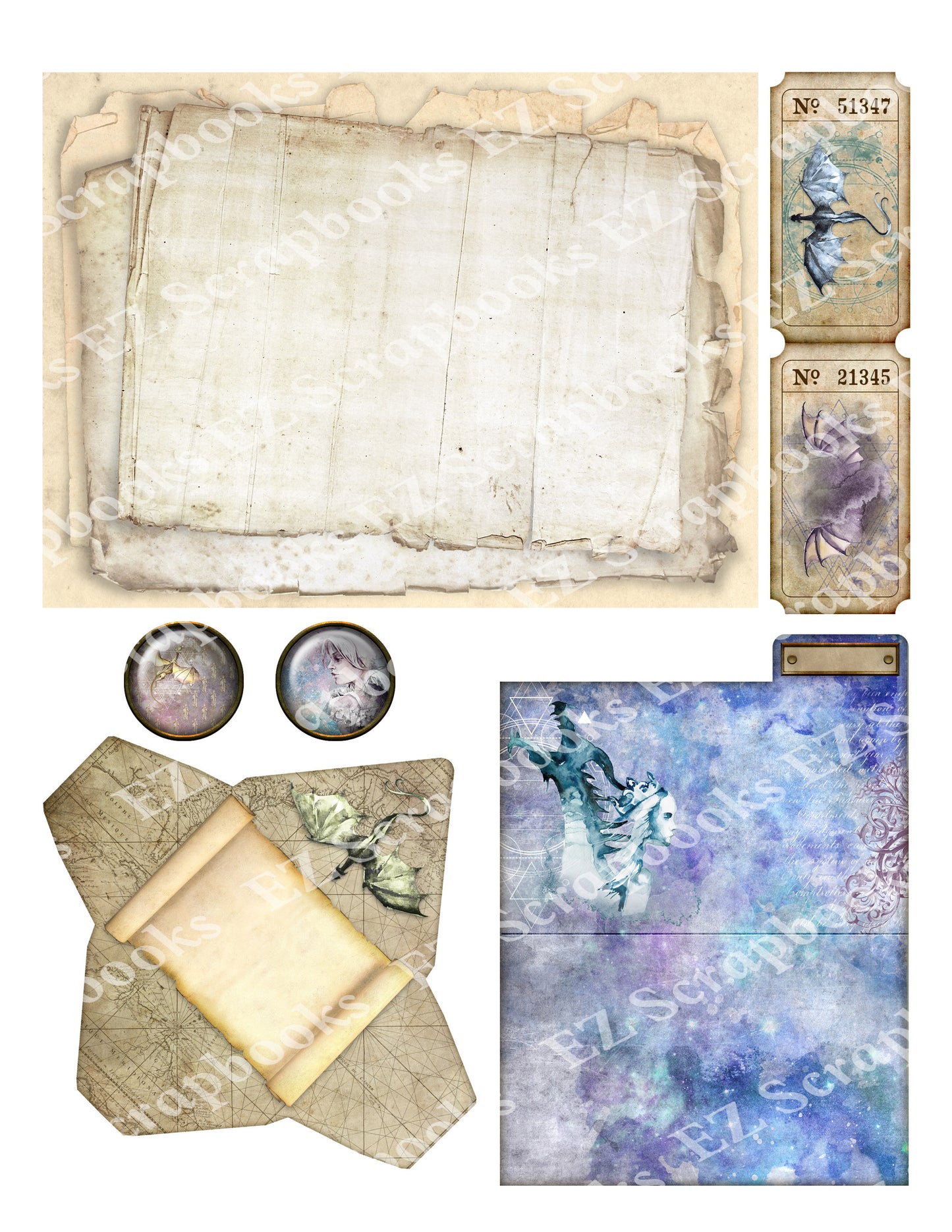 Dragon Destiny Embellishments 13 - 9576 - EZscrapbooks Scrapbook Layouts