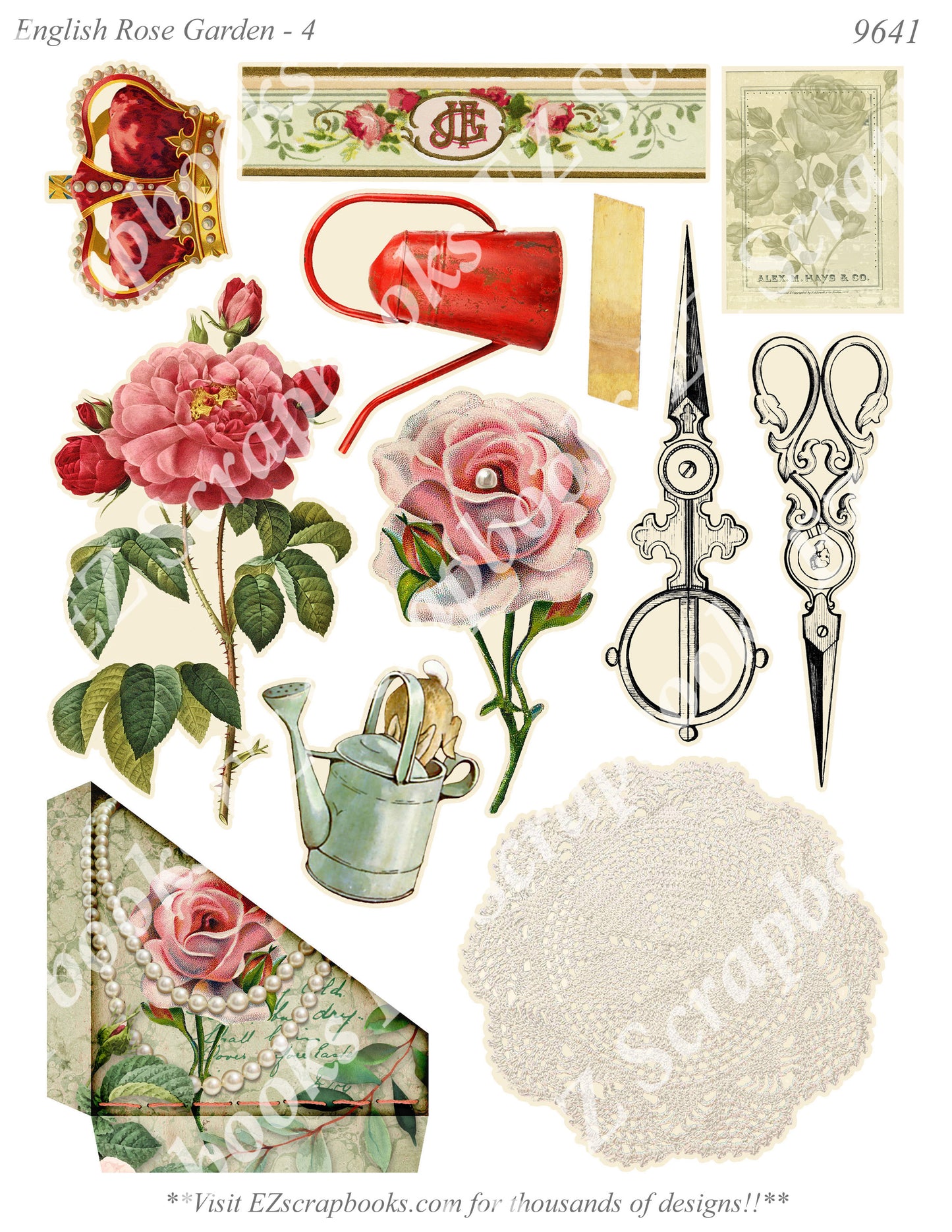English Rose Garden - Embellishments - 4 - 9641 - EZscrapbooks Scrapbook Layouts