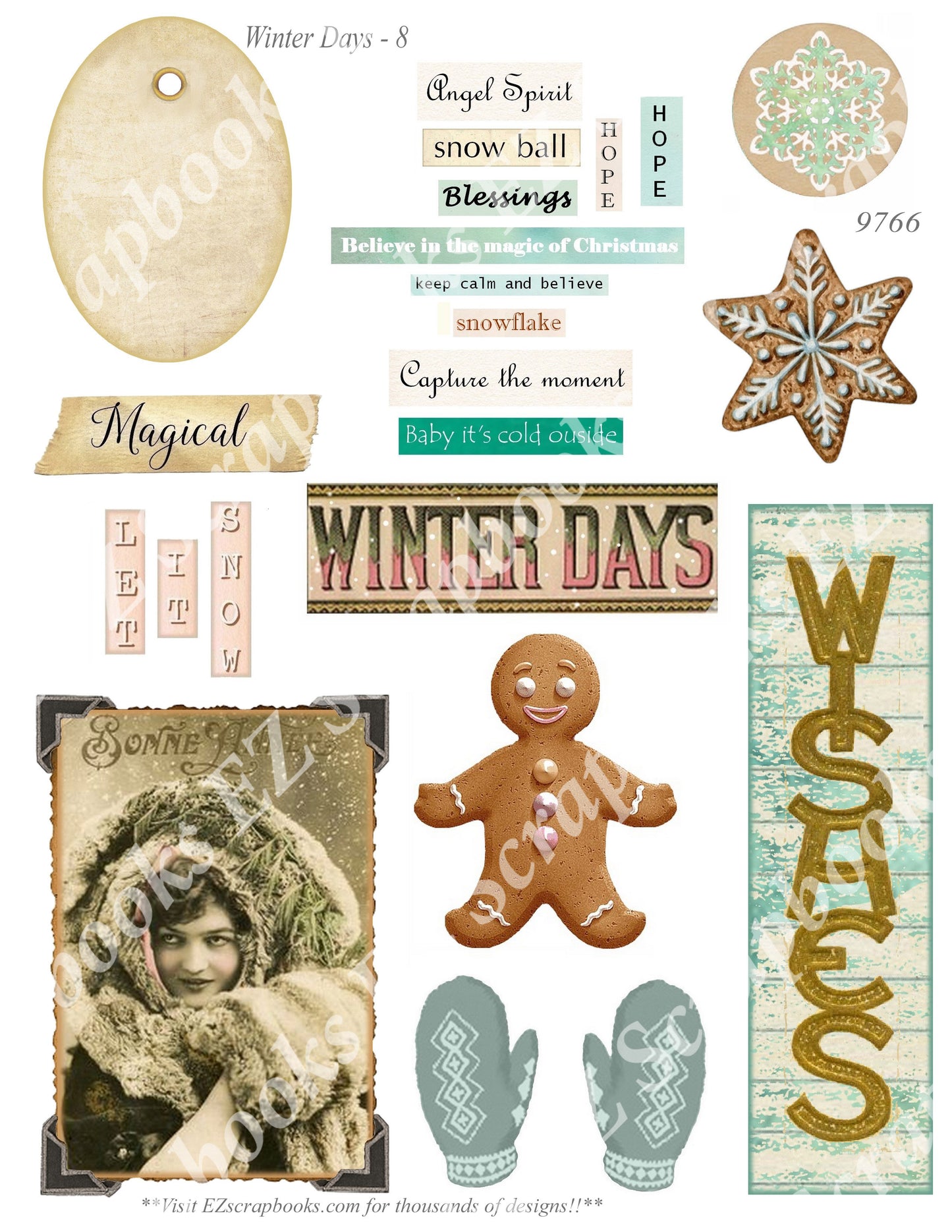 Winter Days - Embellishments - 8 - 9766