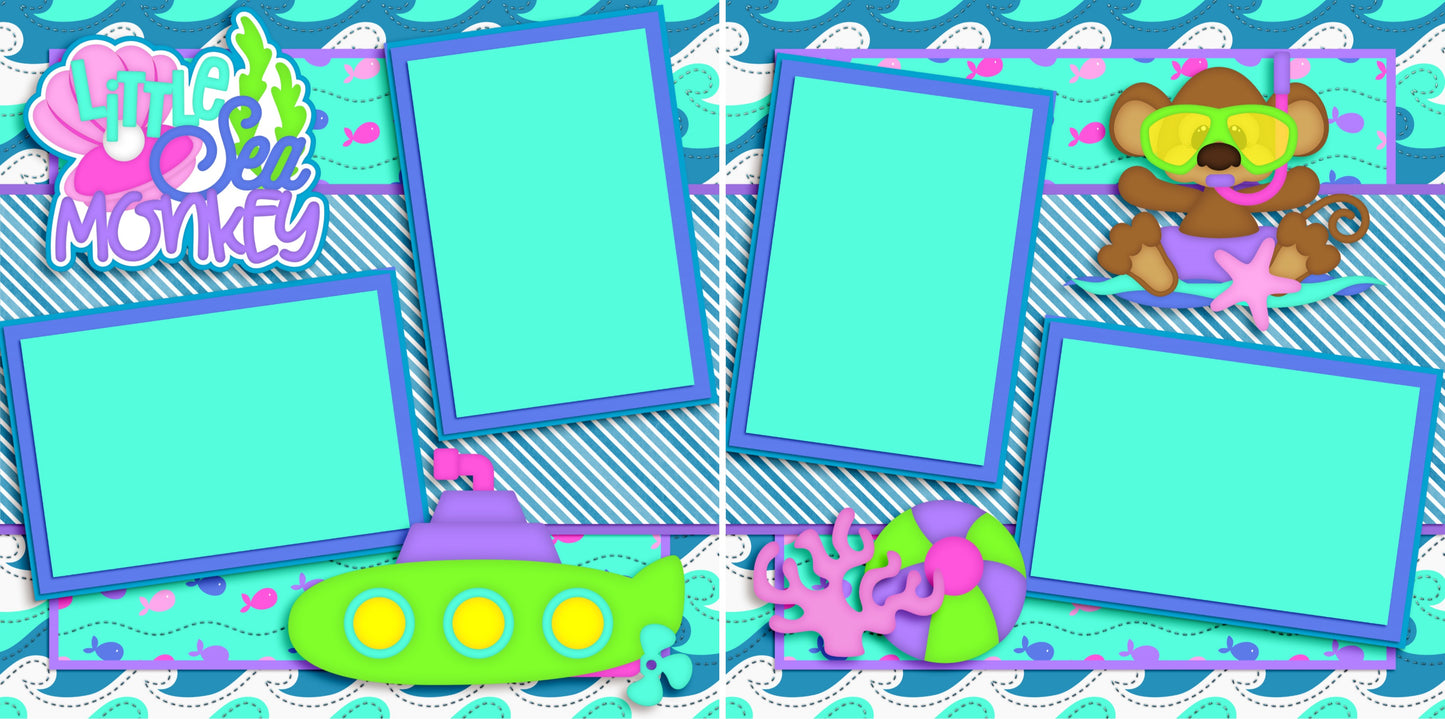 Little Sea Monkey - 3400 - EZscrapbooks Scrapbook Layouts Beach - Tropical, Hawaii, Summer, Swimming - Pool