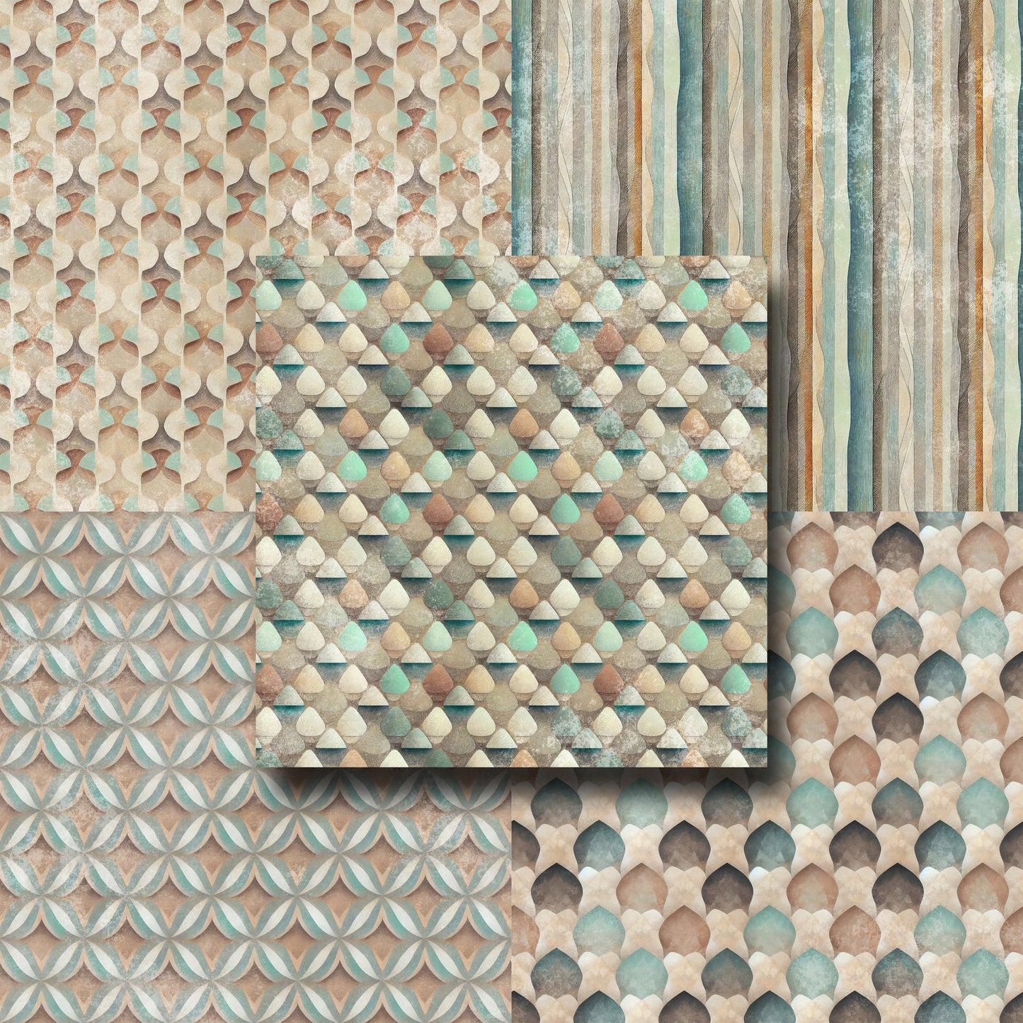 Abstract Beach Grunge - Paper Pack - 8249