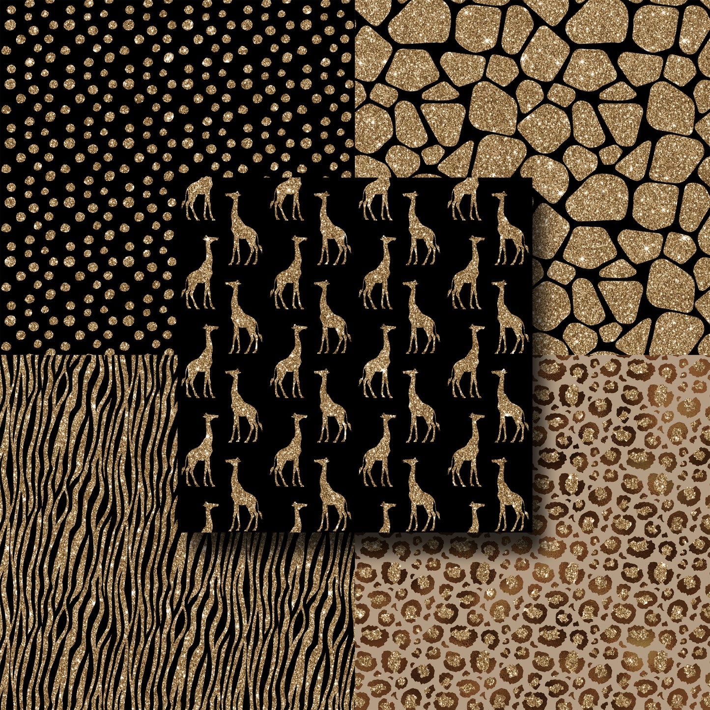 Gold Glitter Safari 2 - Paper Pack - 8235