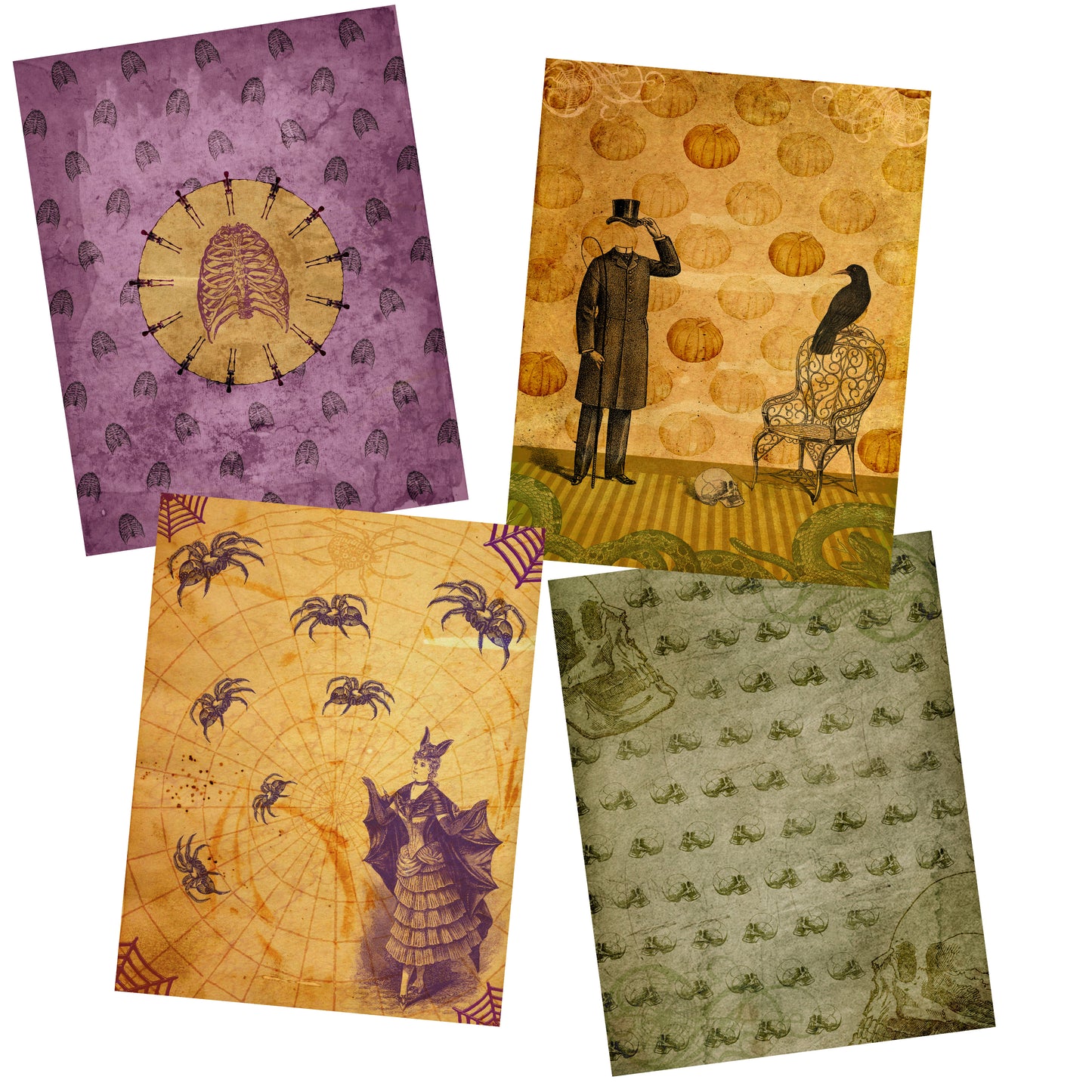 Vintage Halloween Paper Pack - 7215 - EZscrapbooks Scrapbook Layouts Halloween, Journals