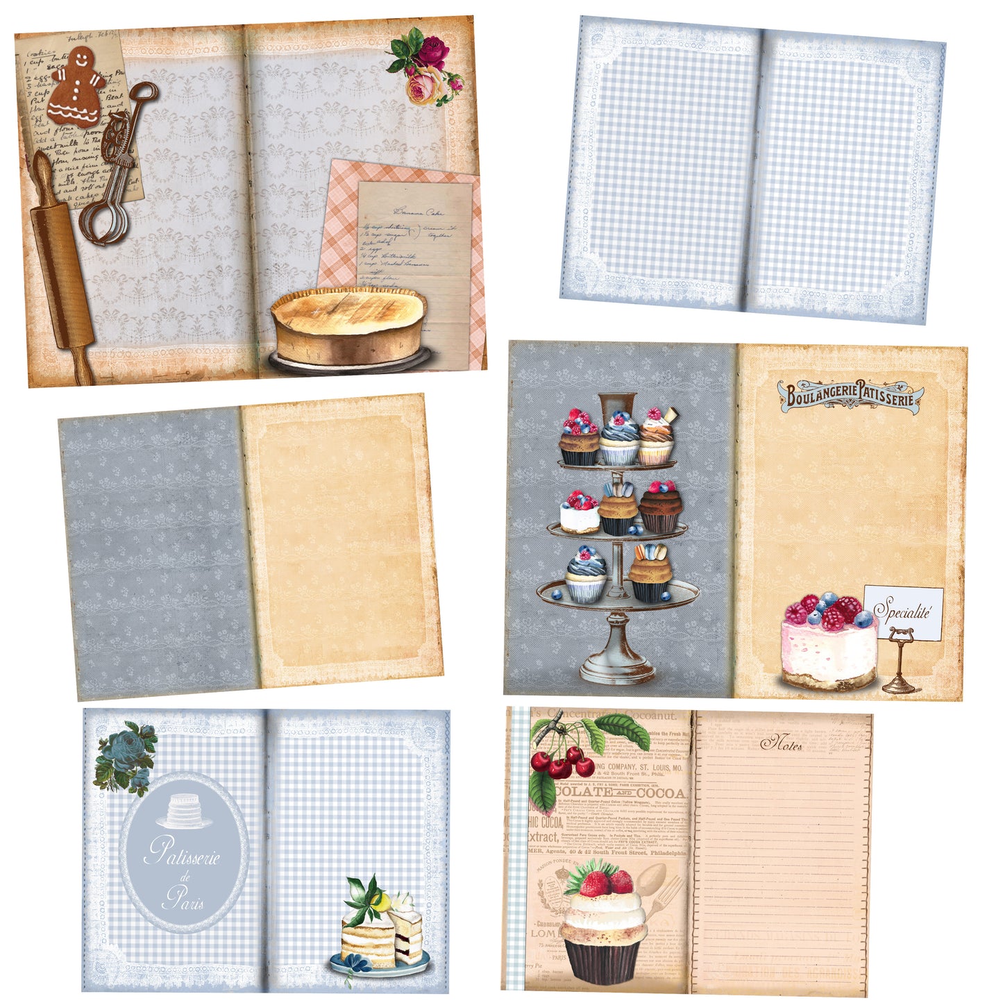 Vintage Cake & Bake Journal - 7166 - EZscrapbooks Scrapbook Layouts Journals
