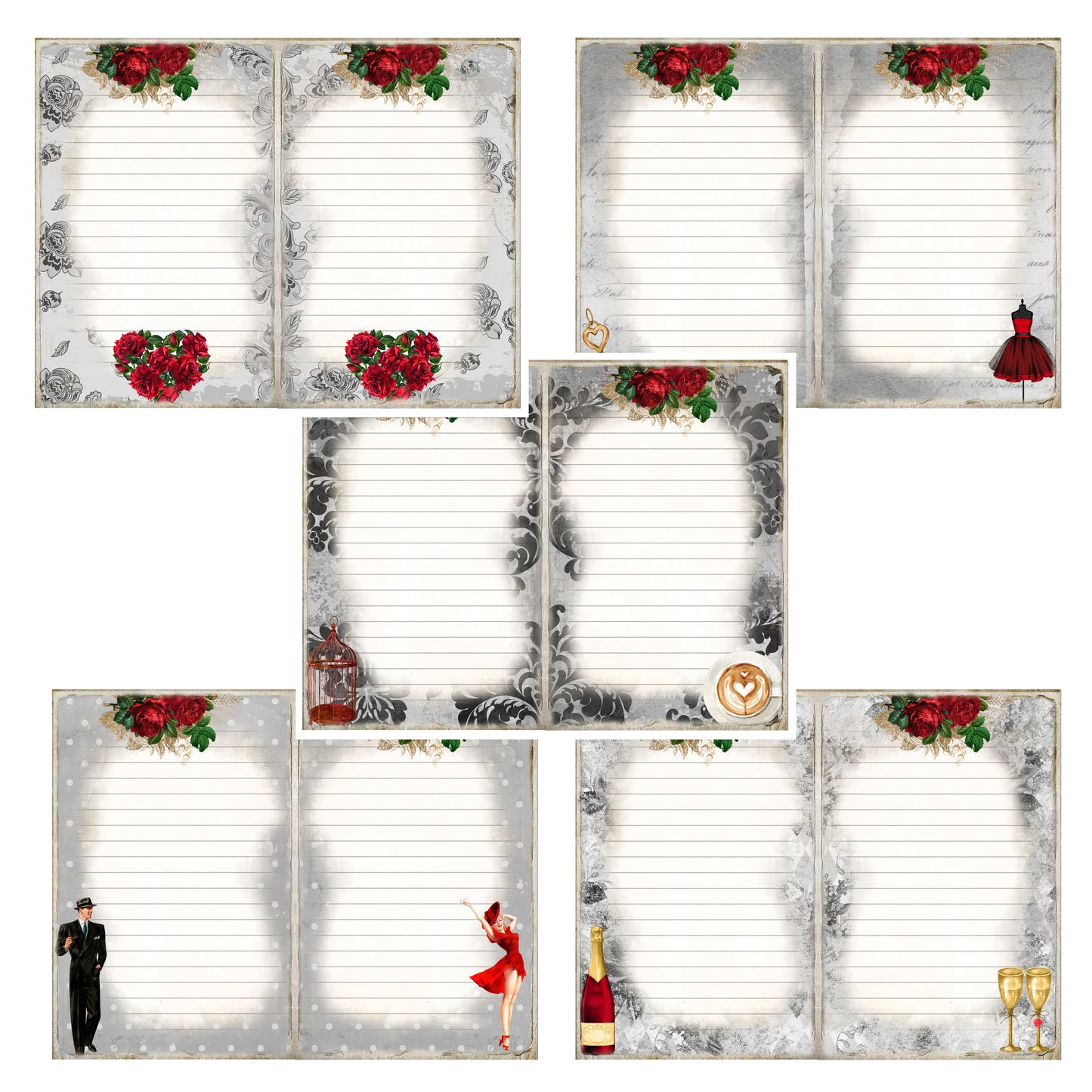 Valentine Journal Pages - 23-7108