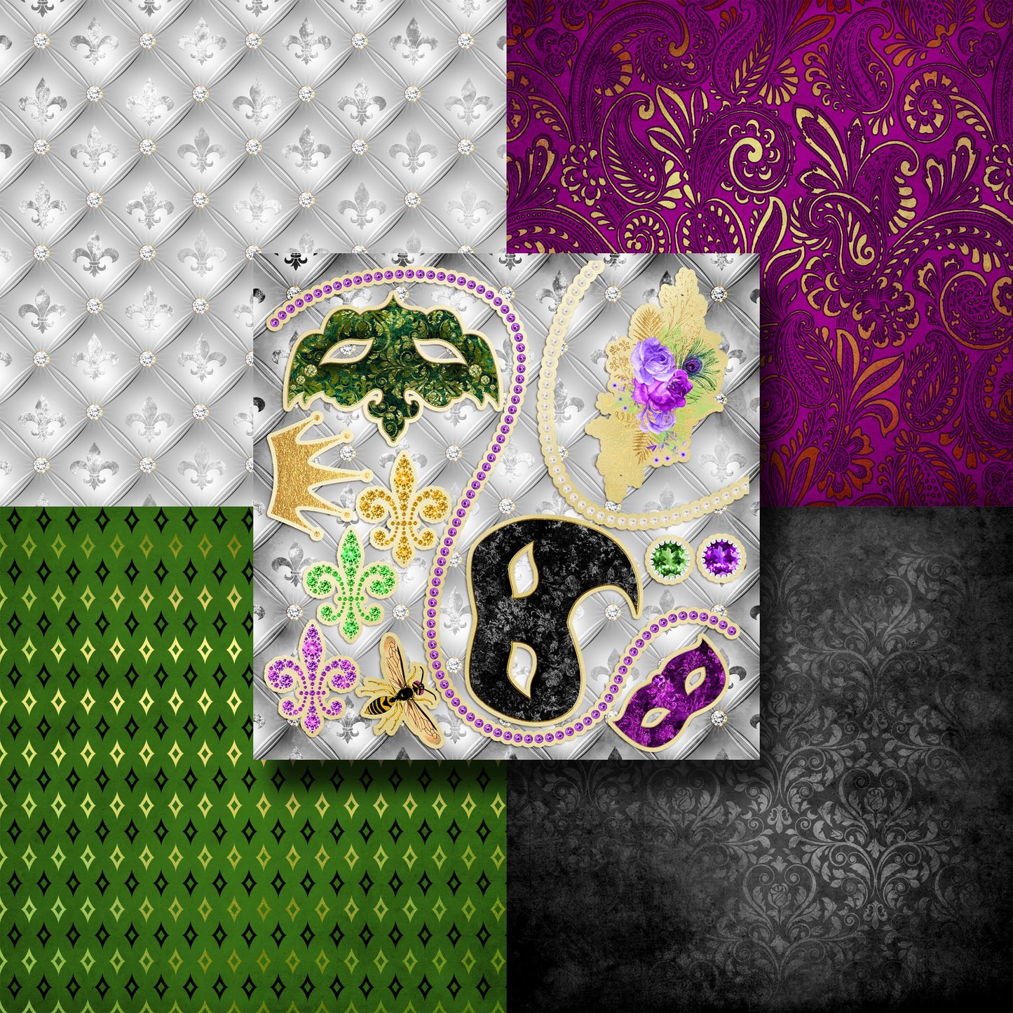 Mardi Gras Scrapbook Kit - 8123