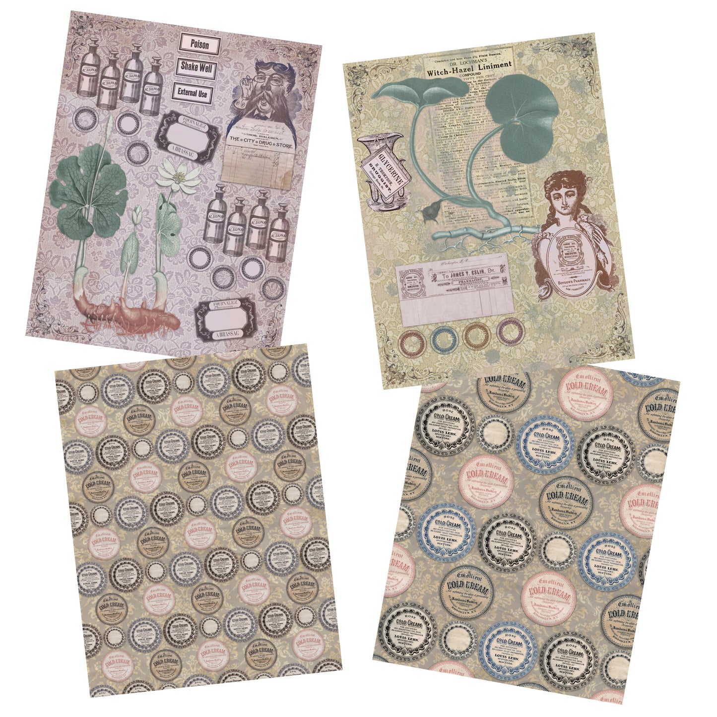Apothecary Paper Pack - 7210 - EZscrapbooks Scrapbook Layouts Journals