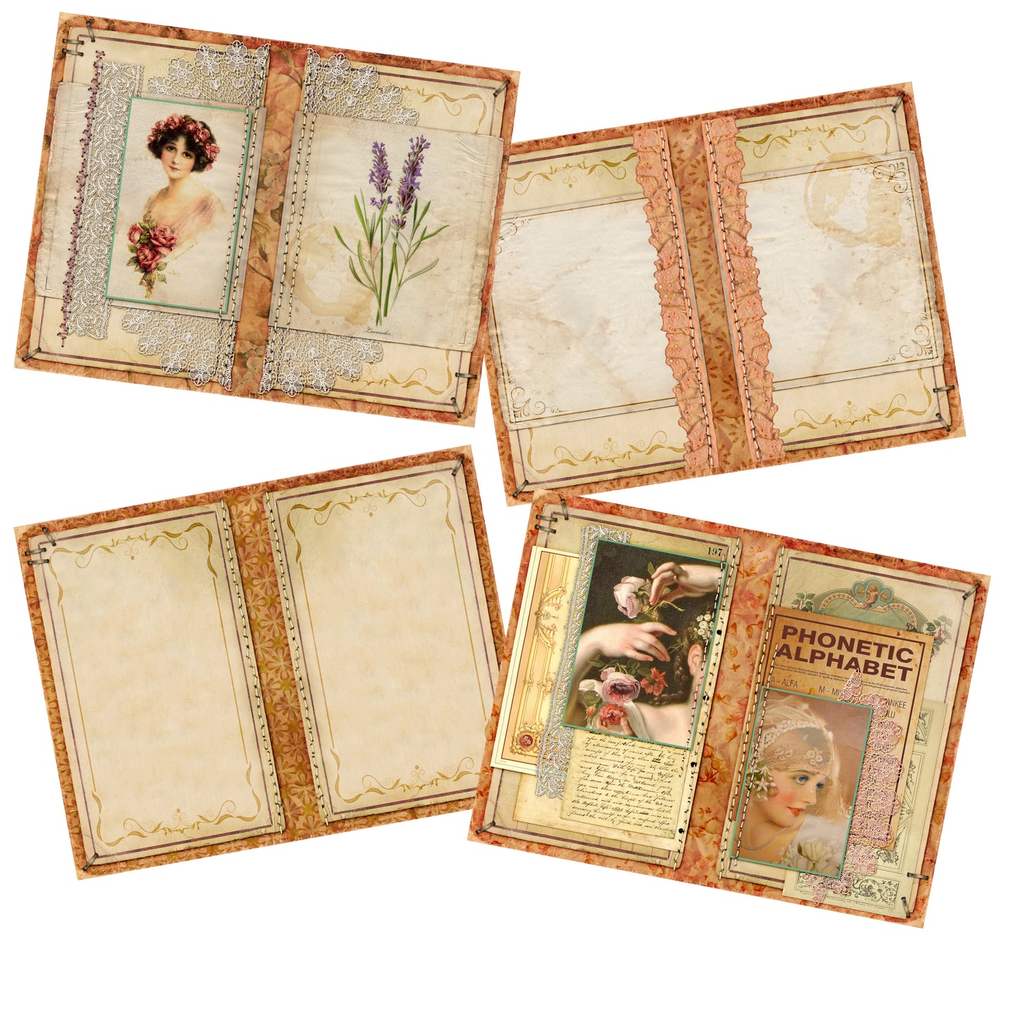 Shabby Vintage Junk Journal - 7193 - EZscrapbooks Scrapbook Layouts Journals