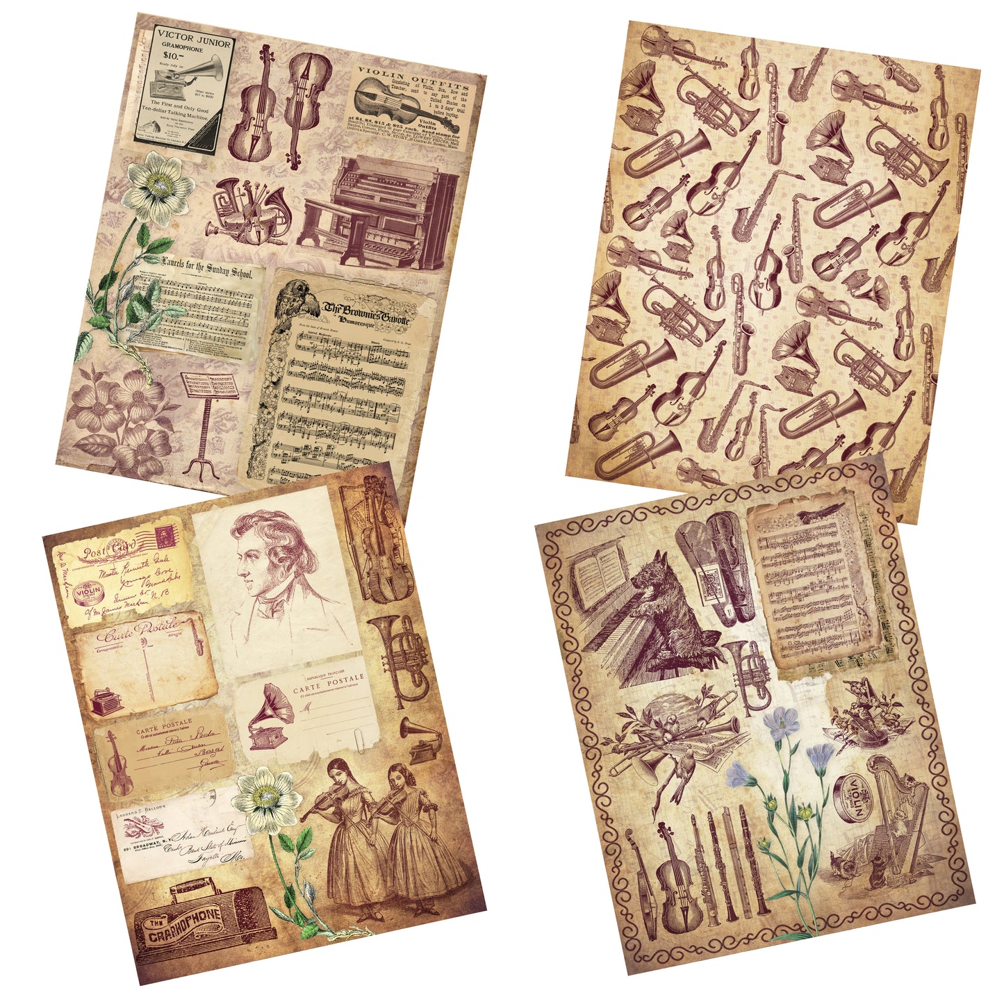 Violins & Co. Paper Pack - 7260 - EZscrapbooks Scrapbook Layouts Journals